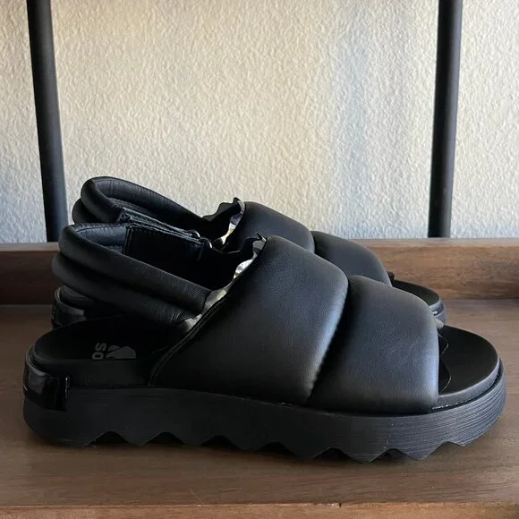 SOREL Women's Viibe Puffy Leather Slingback Sandals NEW multiple sizes - Picture 3 of 8